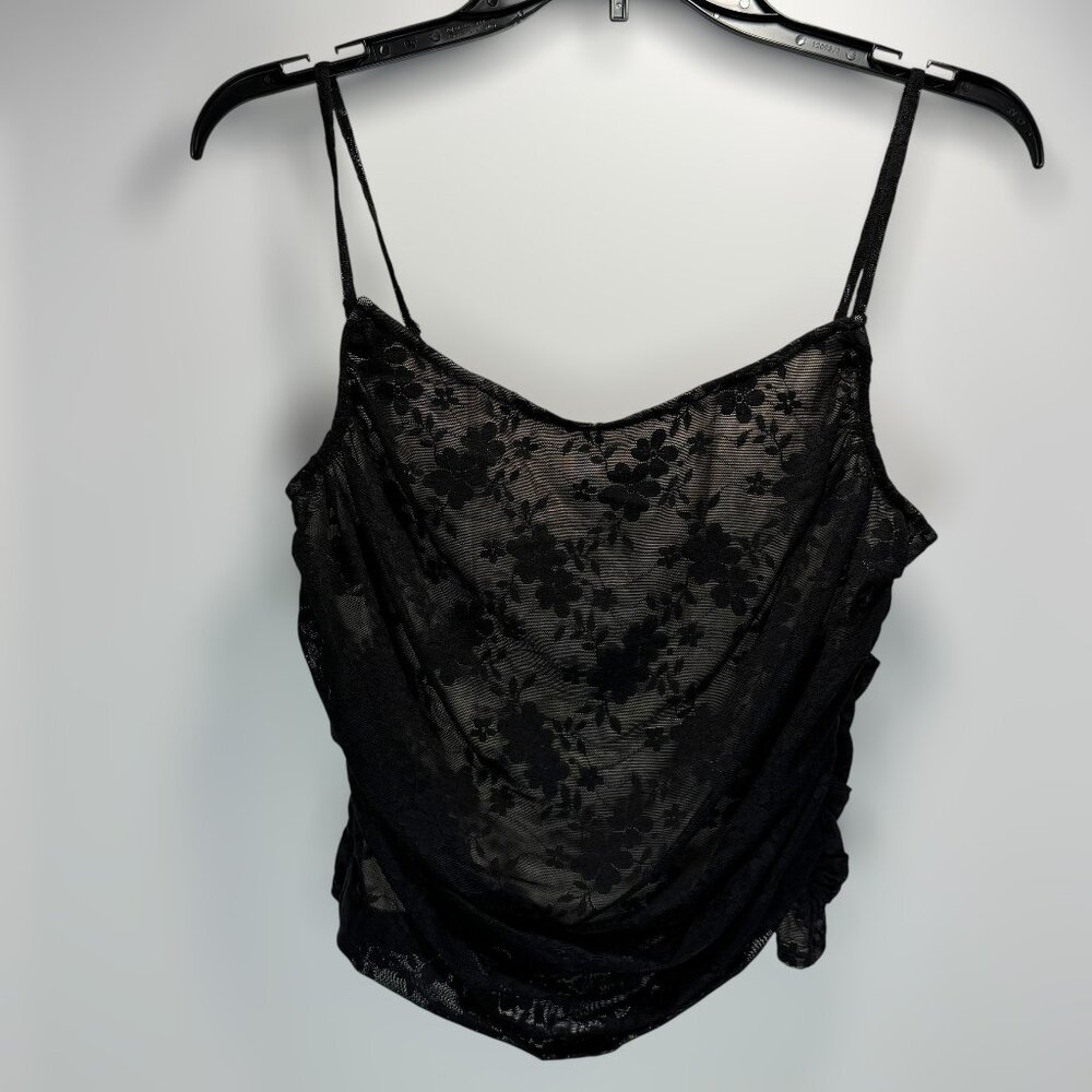 Willow & Root Black Lace Corset Crop Top Women's Medium NWT